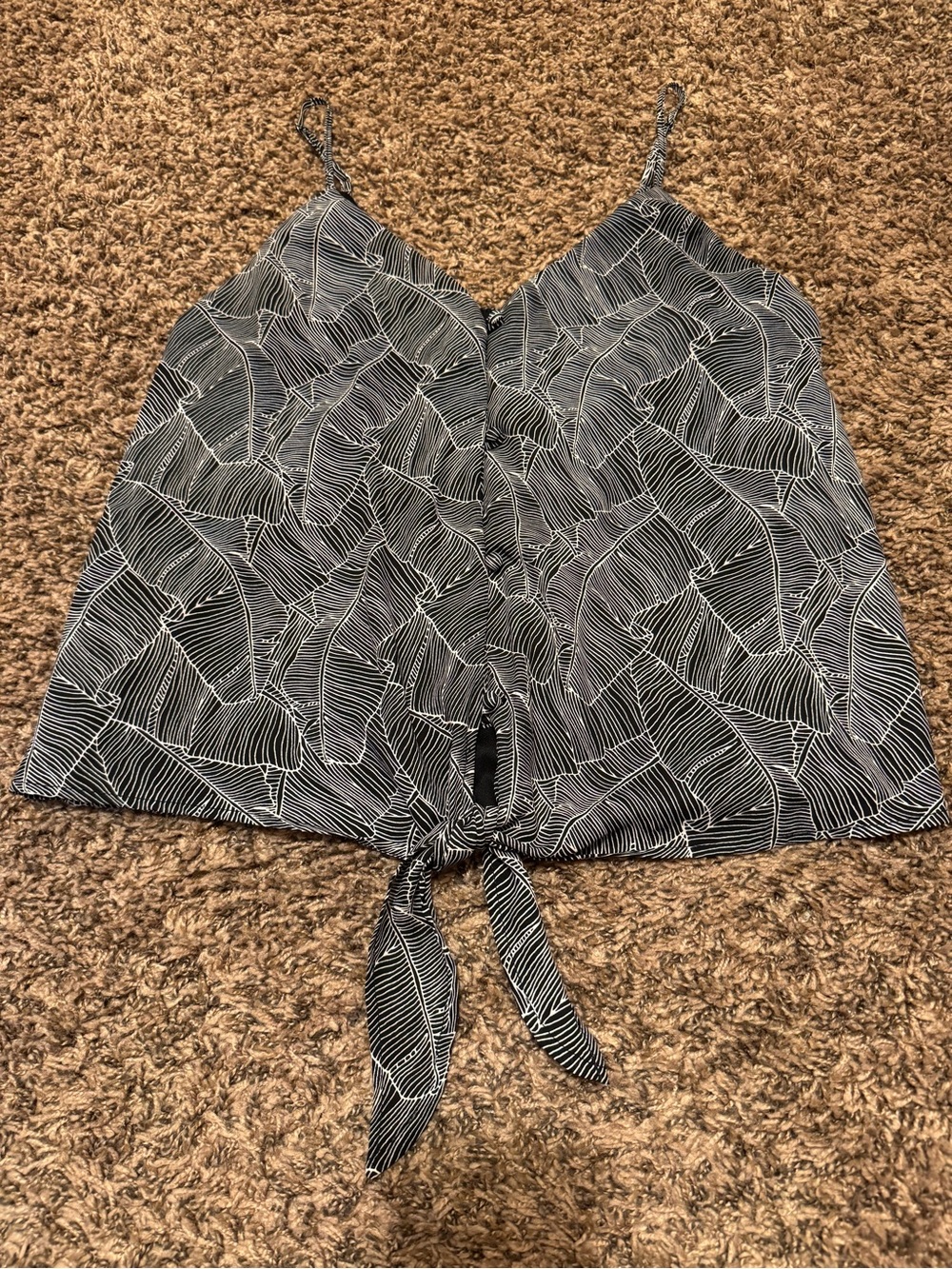 Sienna Sky Black & White Patterned Button Up Tank Top